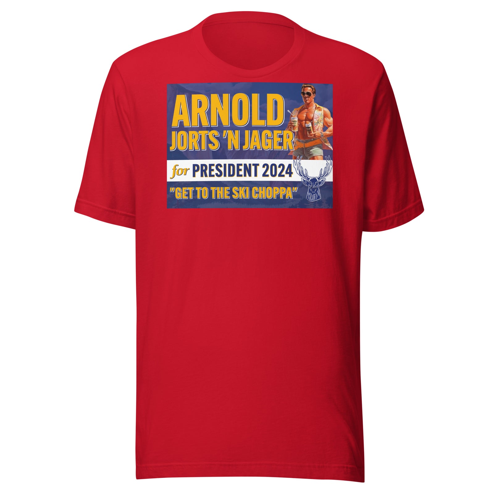 Arnold Jorts n' Jager For President 2024 Unisex t-shirt - Powderaddicts