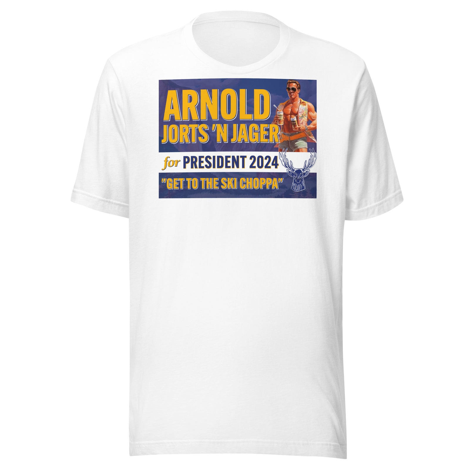 Arnold Jorts n' Jager For President 2024 Unisex t-shirt - Powderaddicts