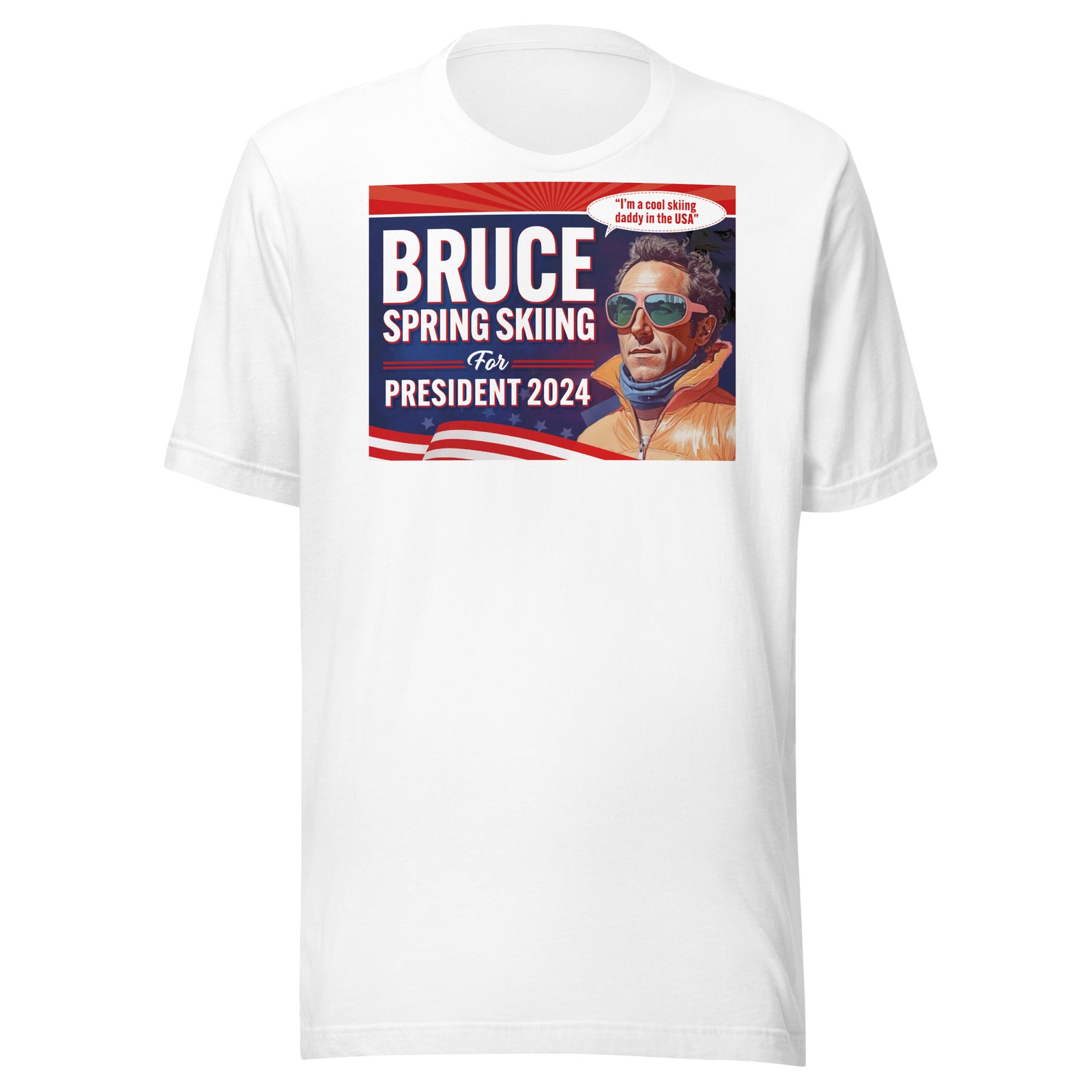 Bruce Spring Skiing For President 2024 Unisex t-shirt