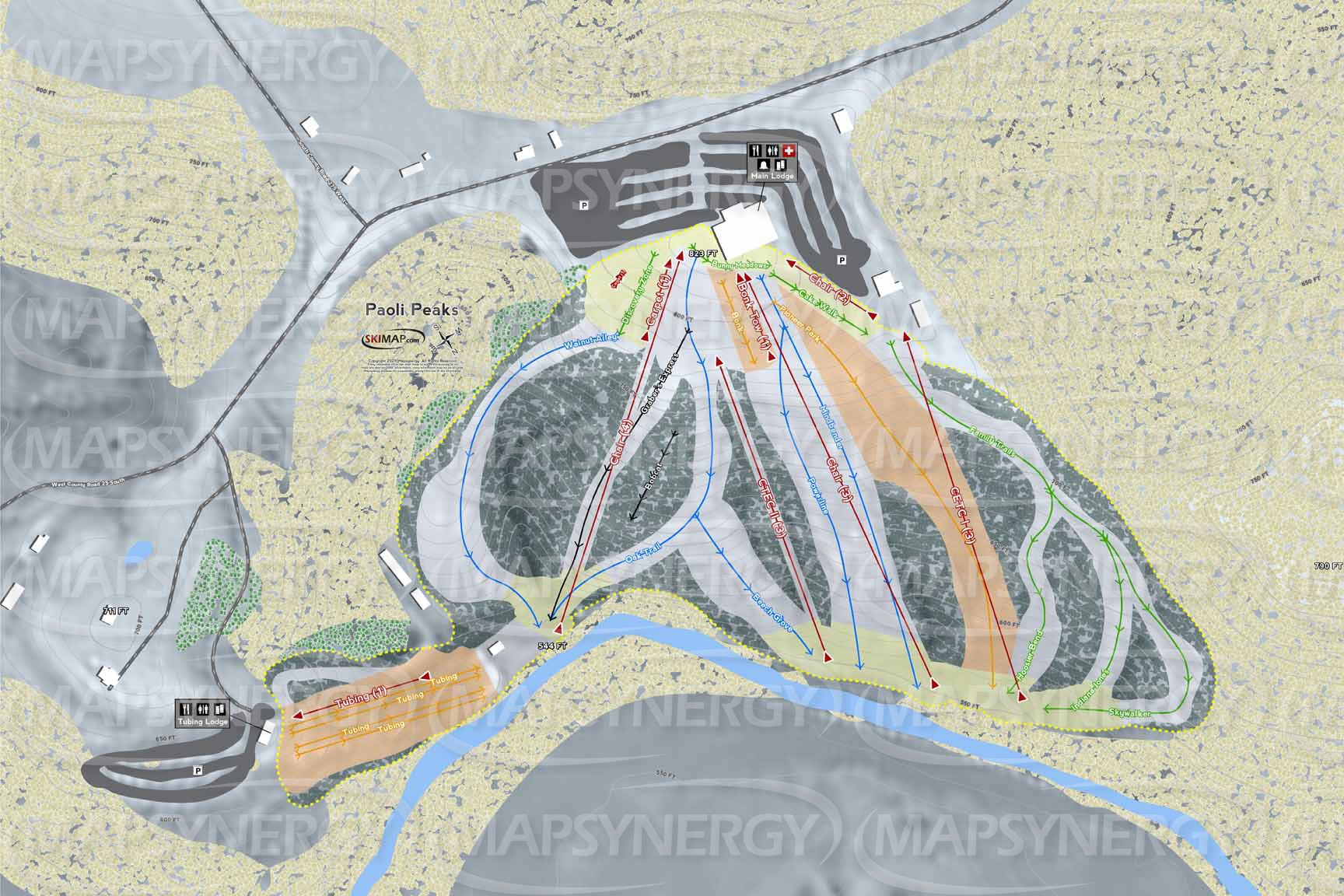 Paoli Peaks trail map