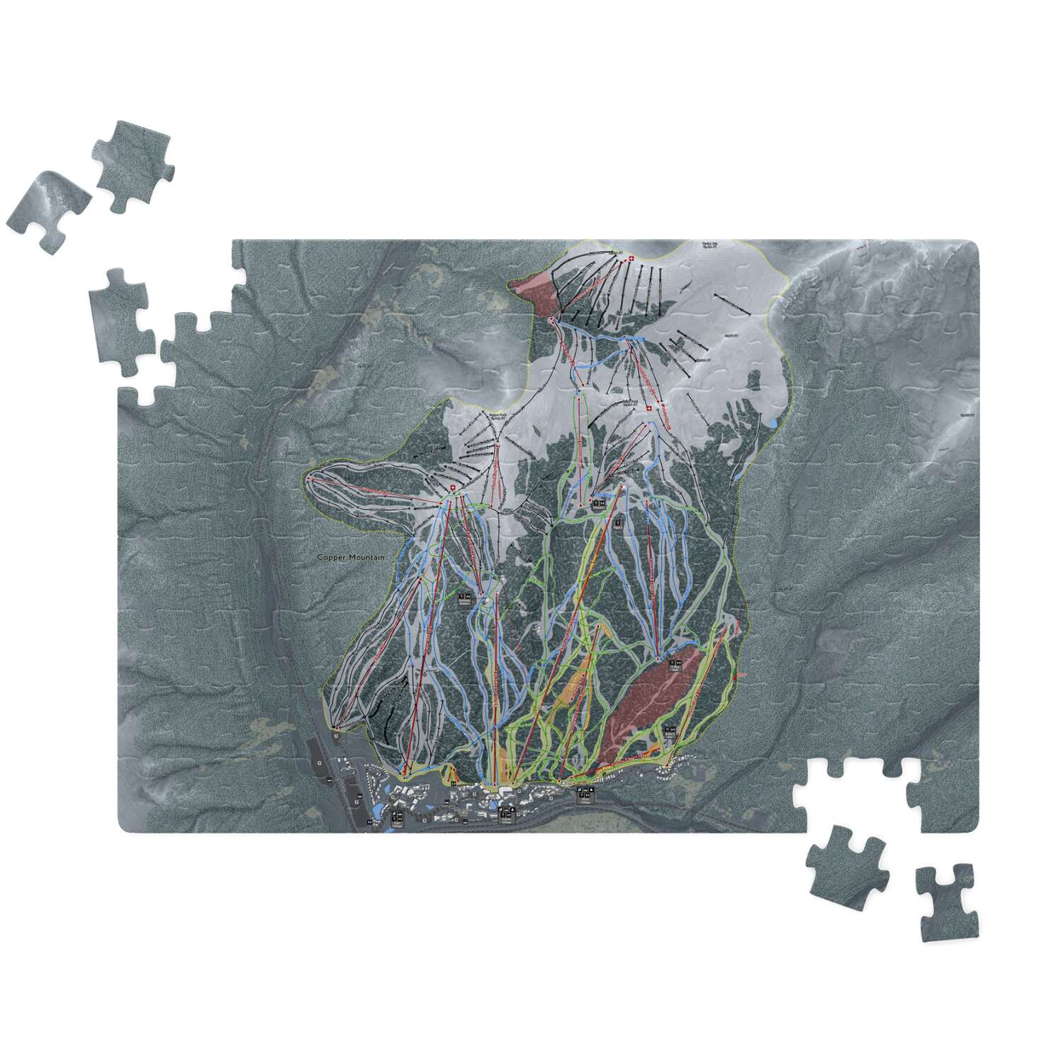 Copper Mountain Colorado Ski Trail Map Puzzle - Powderaddicts