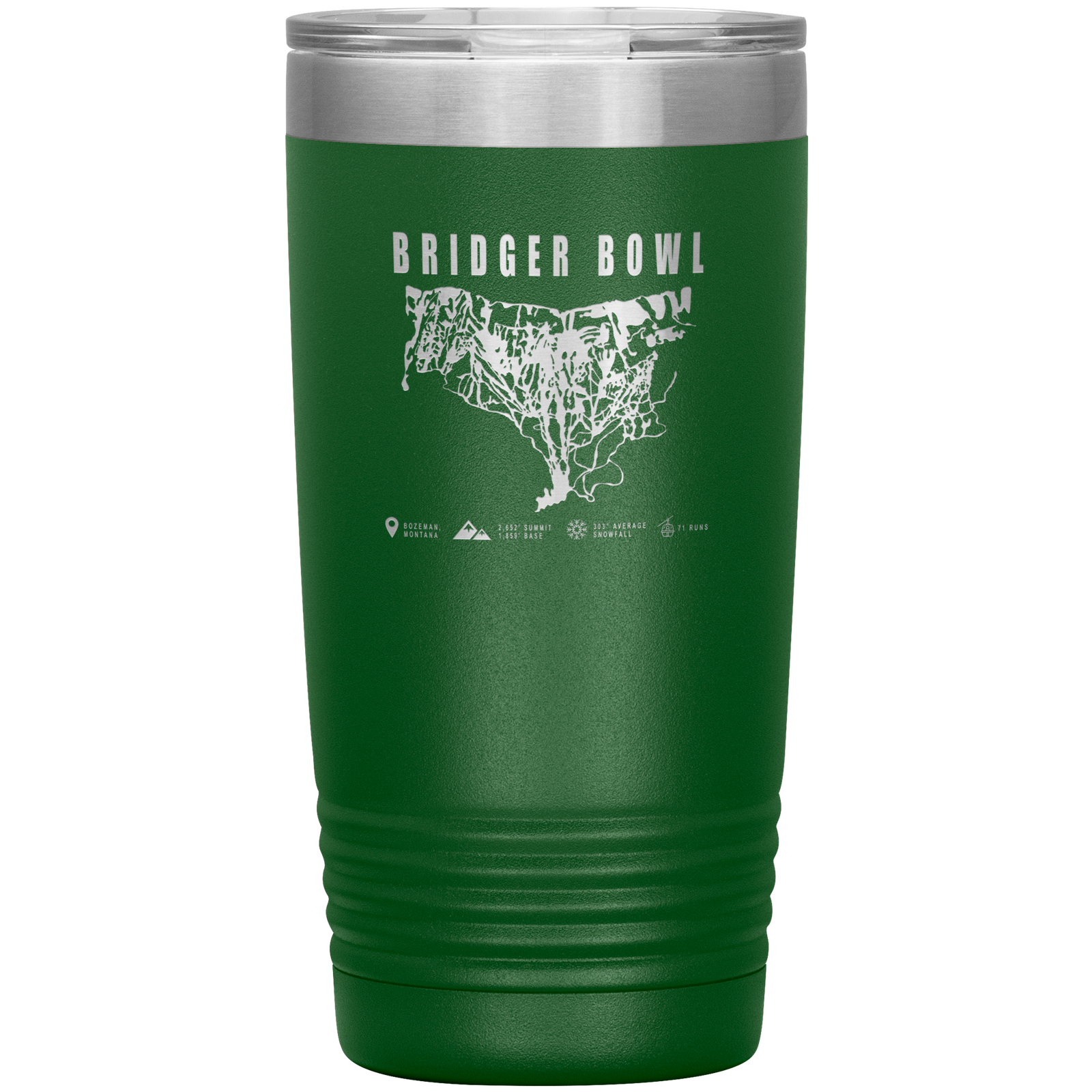 Bridger Bowl Montana Ski Trail Map 20oz Tumbler - Powderaddicts