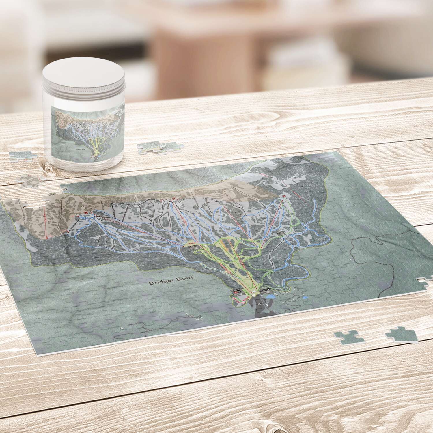 Bridger Bowl Montana Ski Trail Map Puzzle - Powderaddicts