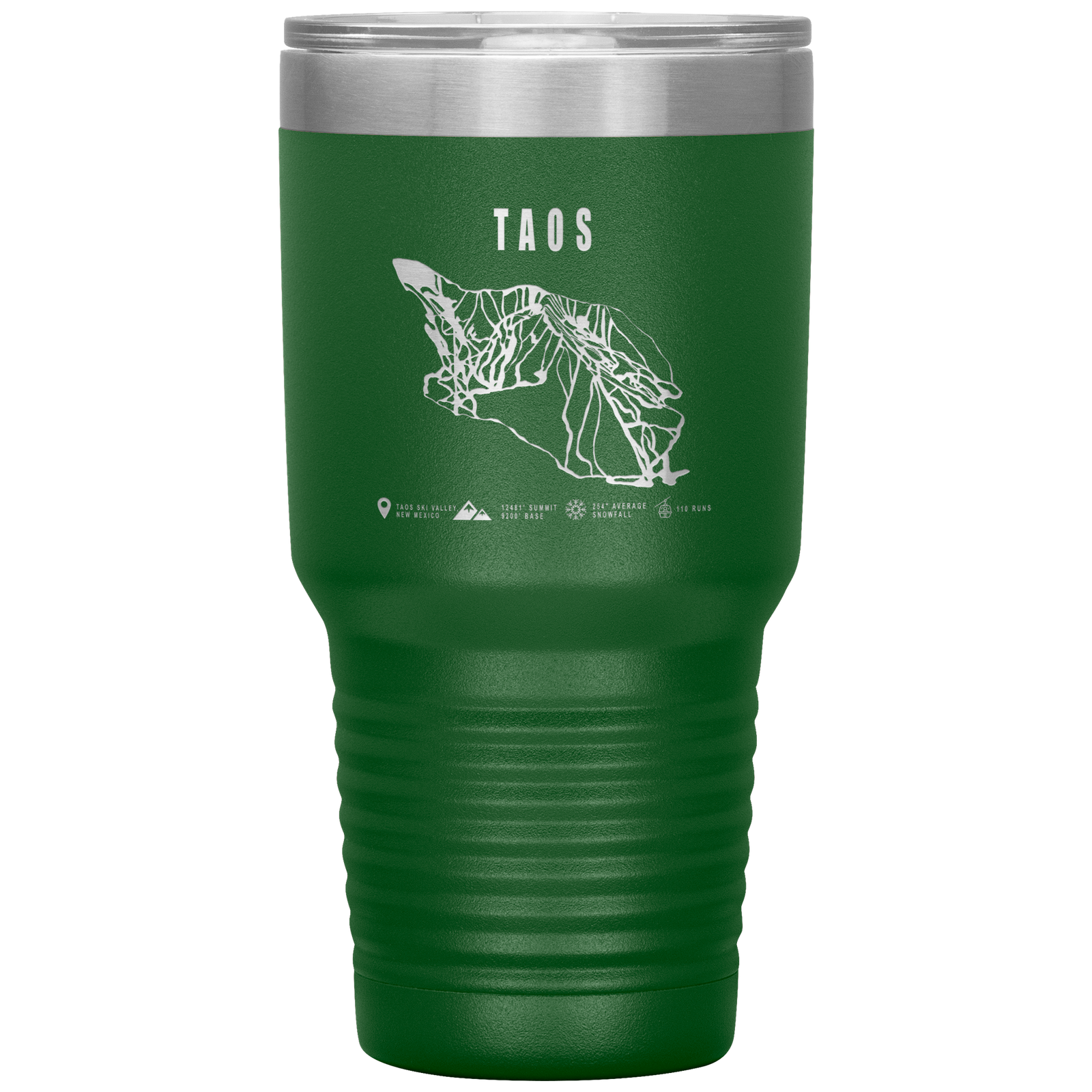 Taos, New Mexico Ski Trail Map 30oz Tumbler - Powderaddicts