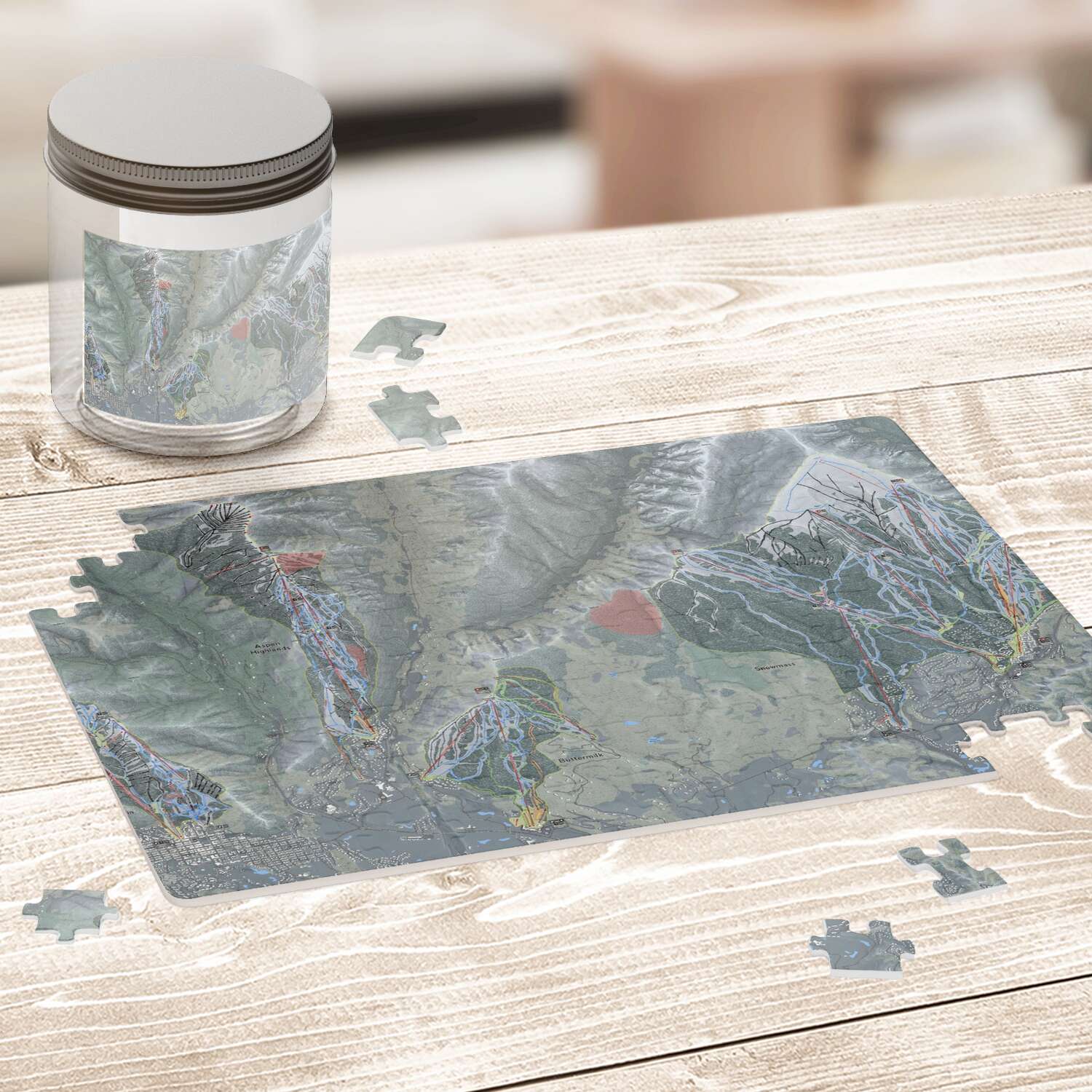 Aspen Snowmass, Colorado Ski Trail Map Puzzles - Powderaddicts