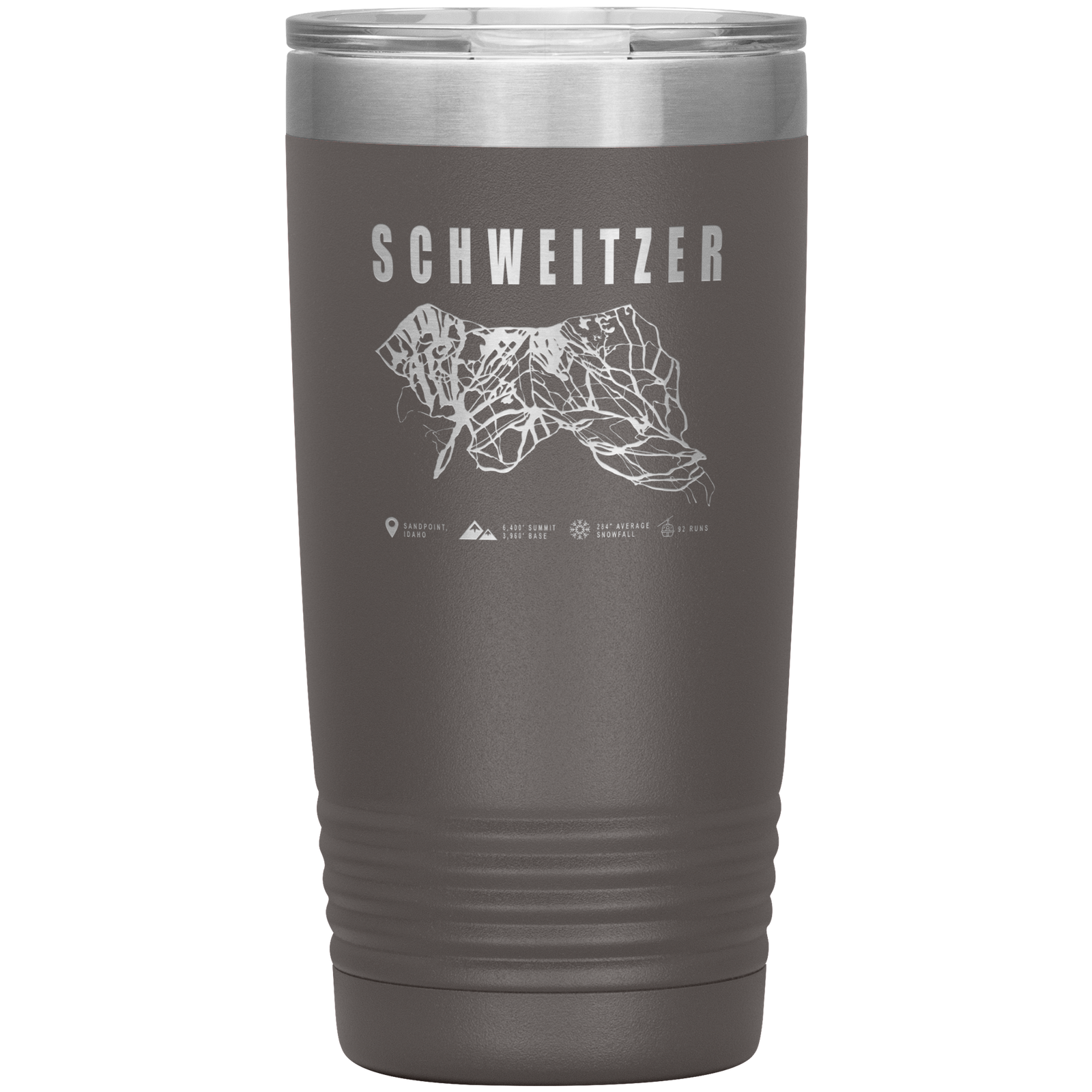 Schweitzer Idaho Ski Trail Map 20oz Tumbler - Powderaddicts