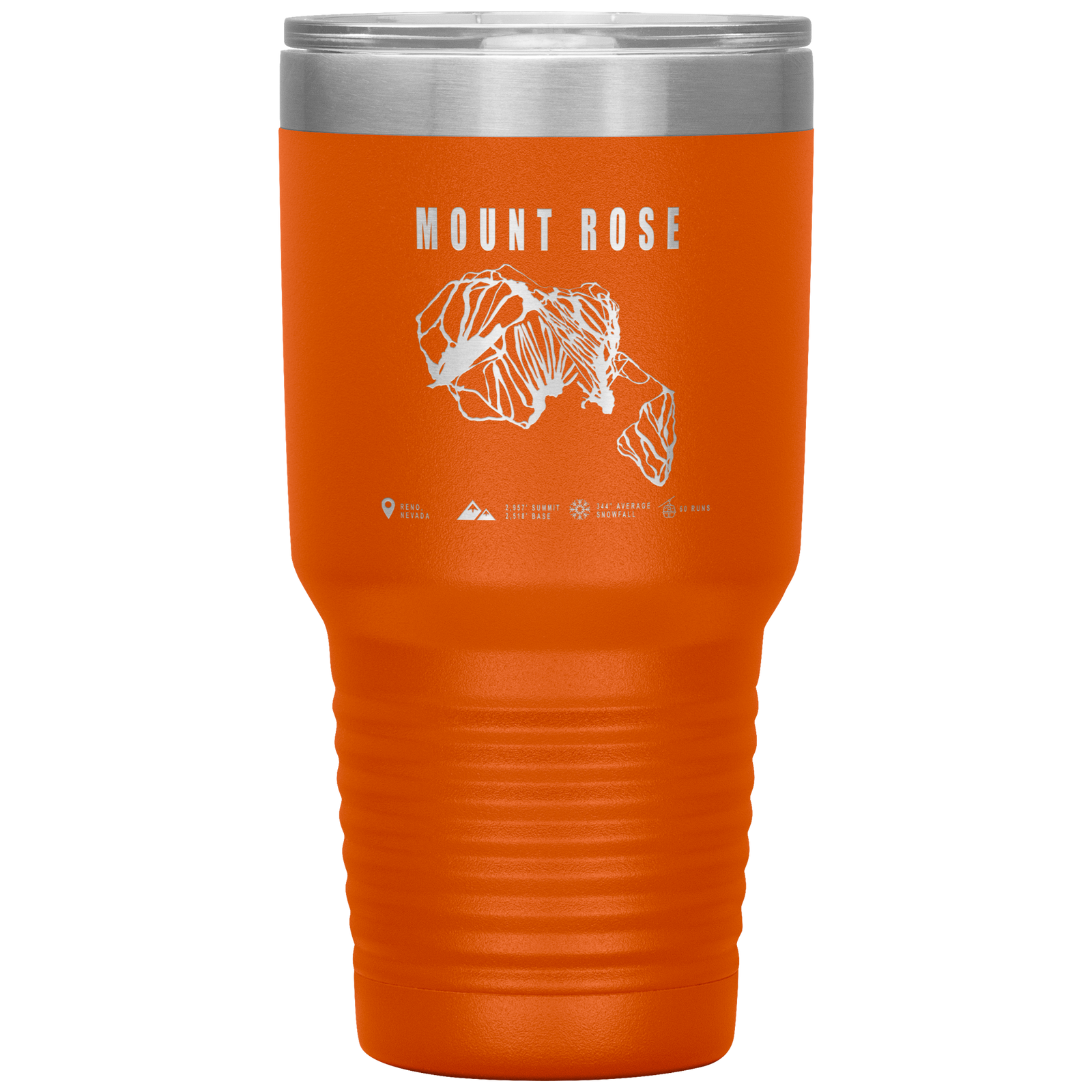 Mount Rose, Nevada Ski Trail Map 30oz Tumbler - Powderaddicts