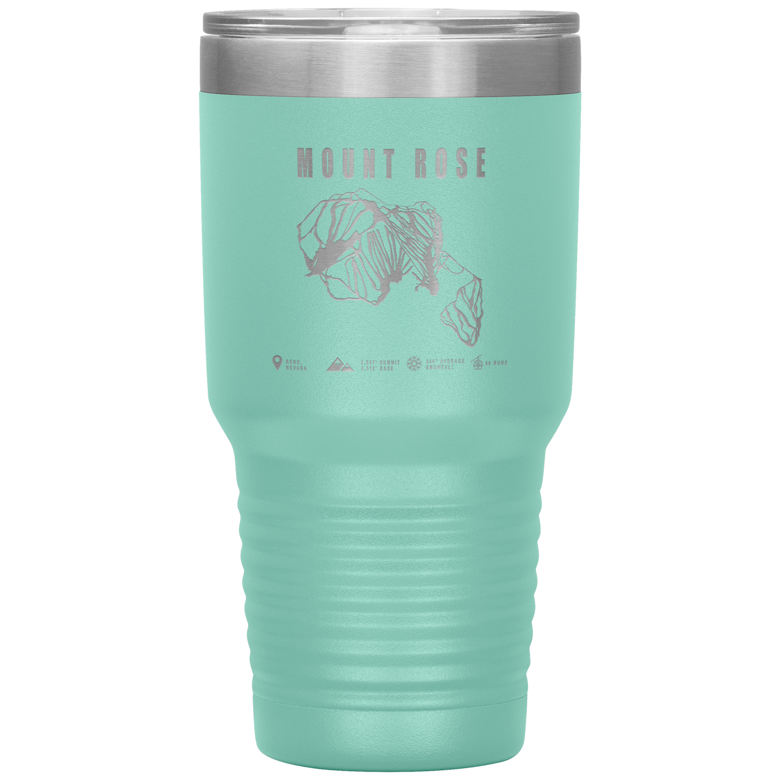Mount Rose, Nevada Ski Trail Map 30oz Tumbler - Powderaddicts