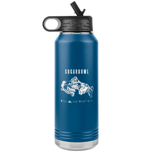Sugarbowl, California Ski Trail Map 32oz Water Bottle Tumbler - Powderaddicts