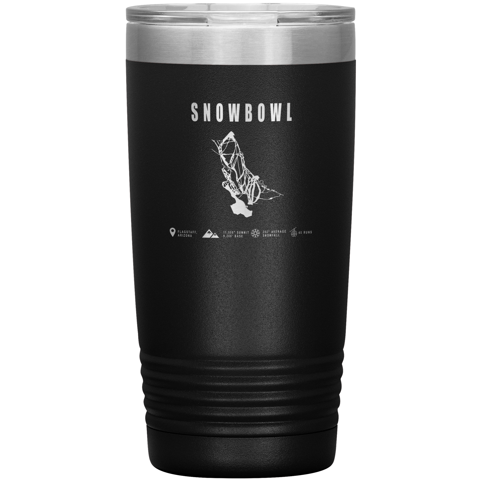 Snowbowl, Arizona Ski Trail Map 20oz Tumbler - Powderaddicts