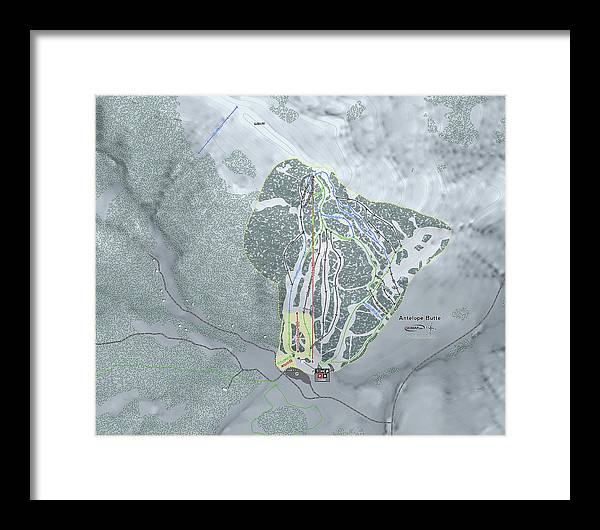 Antelope Butte Ski Trail Map - Framed Print - Powderaddicts