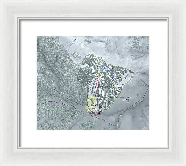 Antelope Butte Ski Trail Map - Framed Print - Powderaddicts
