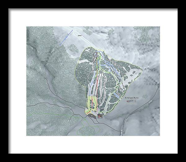 Antelope Butte Ski Trail Map - Framed Print - Powderaddicts