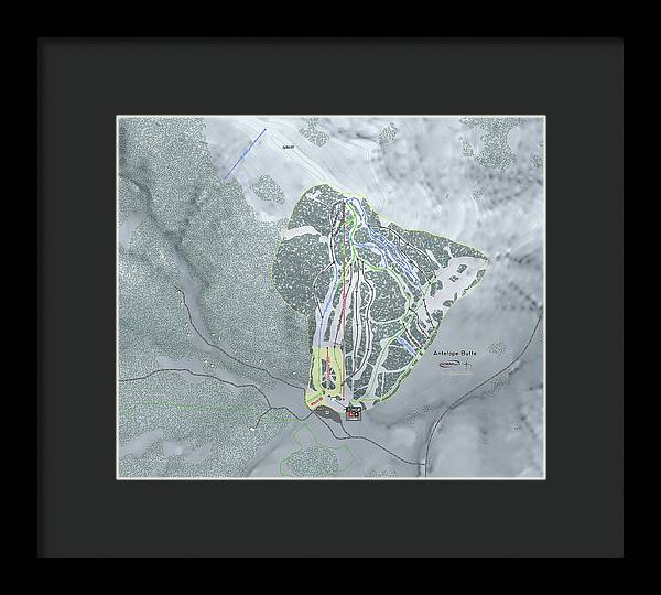 Antelope Butte Ski Trail Map - Framed Print - Powderaddicts