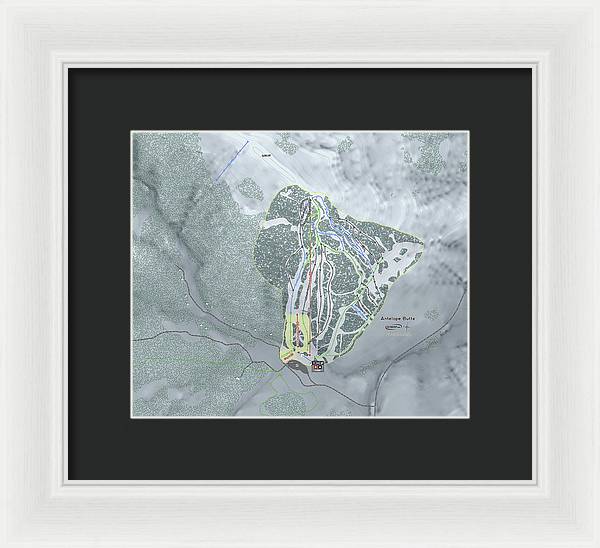 Antelope Butte Ski Trail Map - Framed Print - Powderaddicts