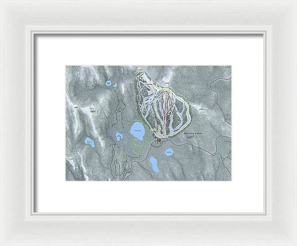 Anthony Lakes Ski Trail Map - Framed Print - Powderaddicts