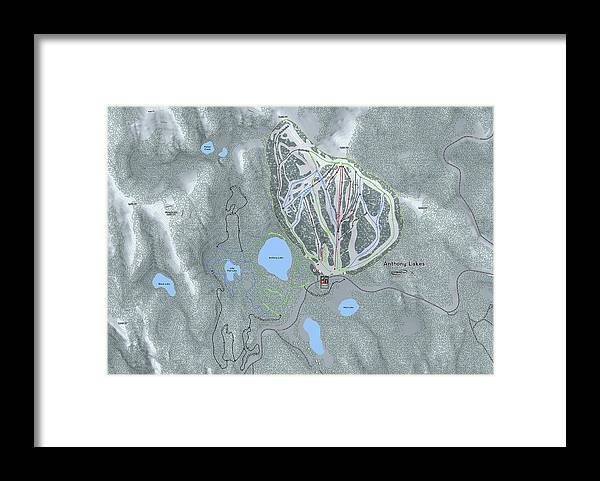 Anthony Lakes Ski Trail Map - Framed Print - Powderaddicts