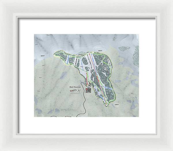 Bald Mountain Ski Trail Map - Framed Print - Powderaddicts