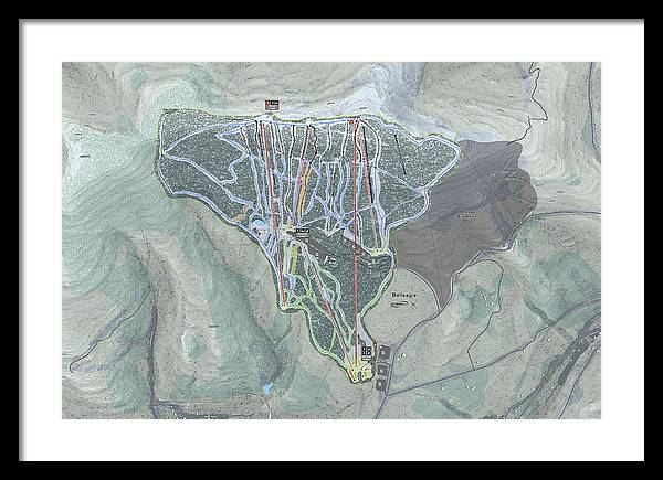 Belleayre Ski Trail Map - Framed Print - Powderaddicts