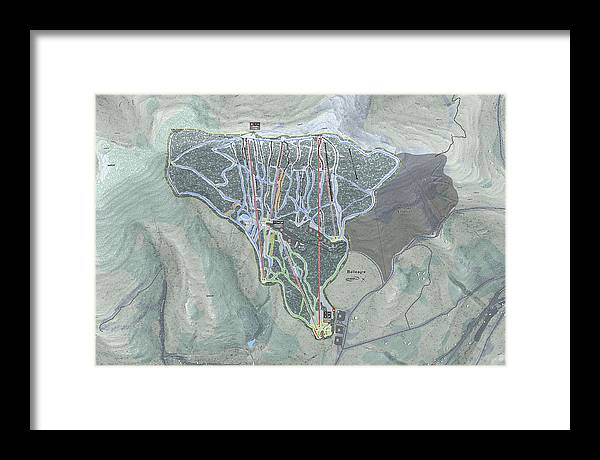 Belleayre Ski Trail Map - Framed Print - Powderaddicts
