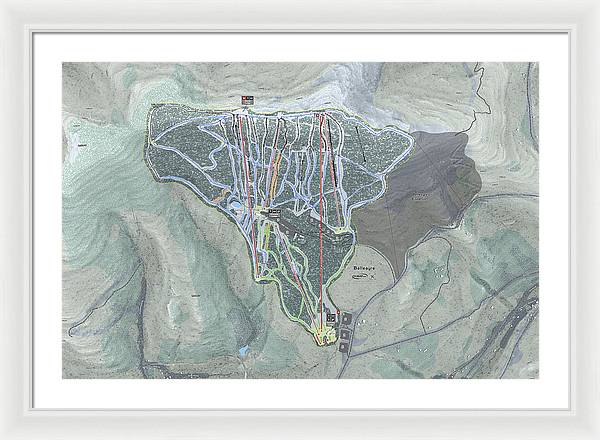 Belleayre Ski Trail Map - Framed Print - Powderaddicts