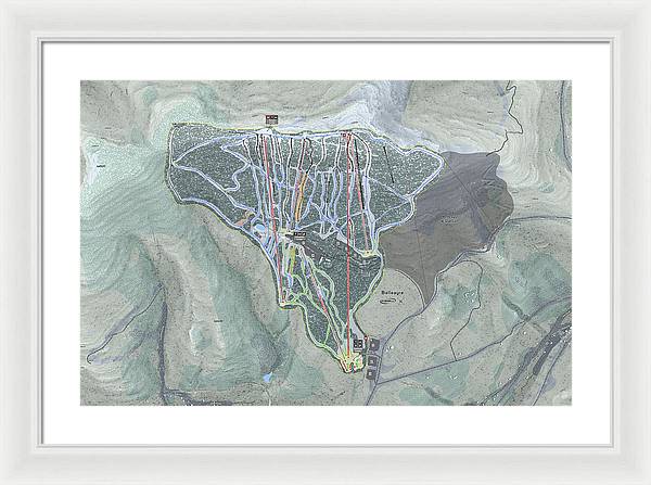 Belleayre Ski Trail Map - Framed Print - Powderaddicts