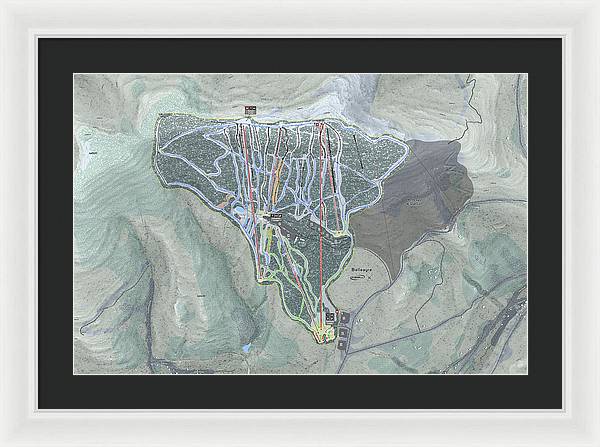 Belleayre Ski Trail Map - Framed Print - Powderaddicts