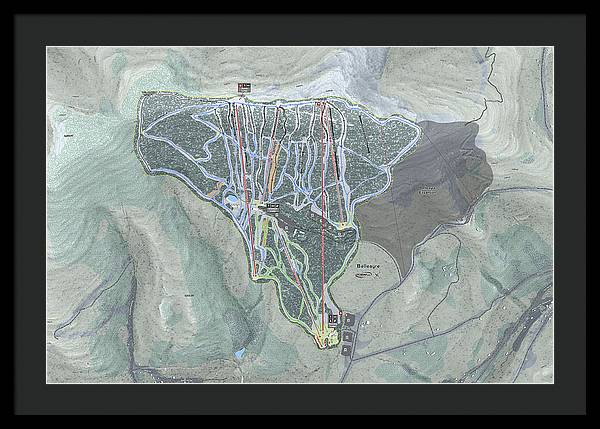 Belleayre Ski Trail Map - Framed Print - Powderaddicts