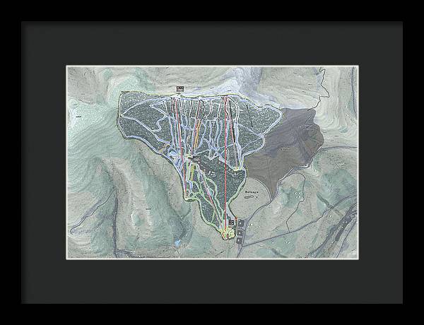 Belleayre Ski Trail Map - Framed Print - Powderaddicts