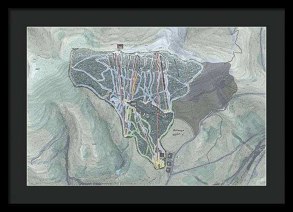 Belleayre Ski Trail Map - Framed Print - Powderaddicts