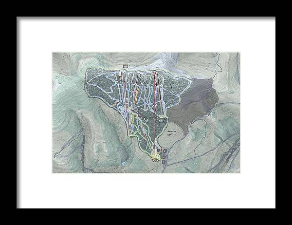Belleayre Ski Trail Map - Framed Print - Powderaddicts