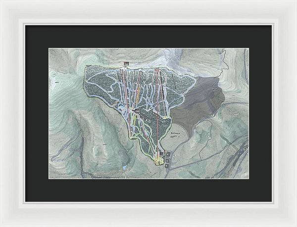 Belleayre Ski Trail Map - Framed Print - Powderaddicts