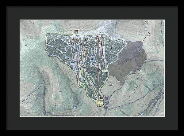 Belleayre Ski Trail Map - Framed Print - Powderaddicts