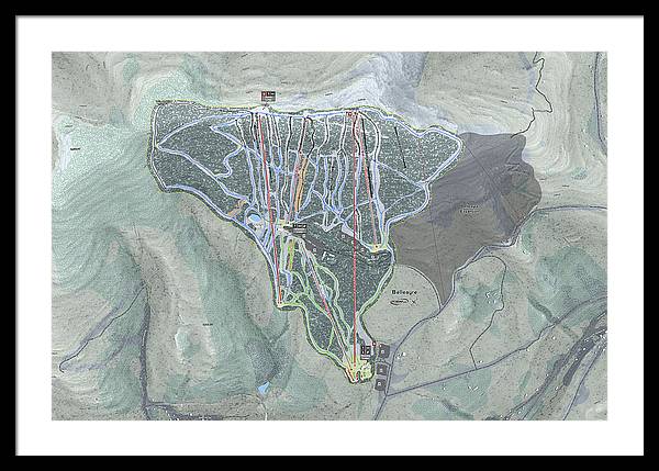 Belleayre Ski Trail Map - Framed Print - Powderaddicts