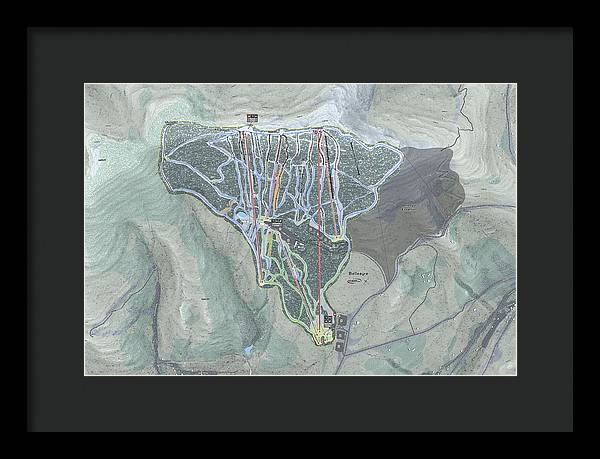 Belleayre Ski Trail Map - Framed Print - Powderaddicts