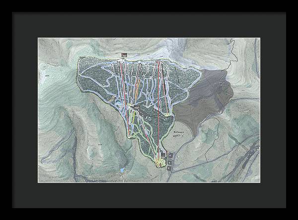 Belleayre Ski Trail Map - Framed Print - Powderaddicts