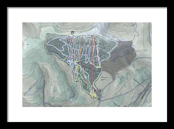 Belleayre Ski Trail Map - Framed Print - Powderaddicts