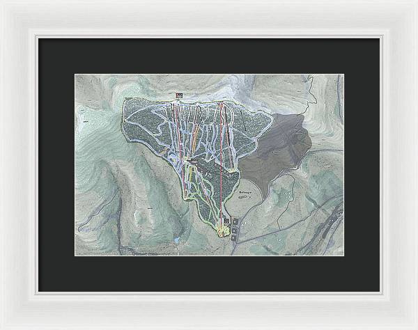 Belleayre Ski Trail Map - Framed Print - Powderaddicts