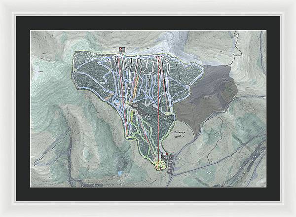 Belleayre Ski Trail Map - Framed Print - Powderaddicts