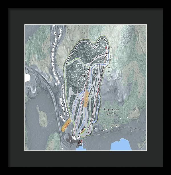 Bousquet Ski Trail Map - Framed Print - Powderaddicts