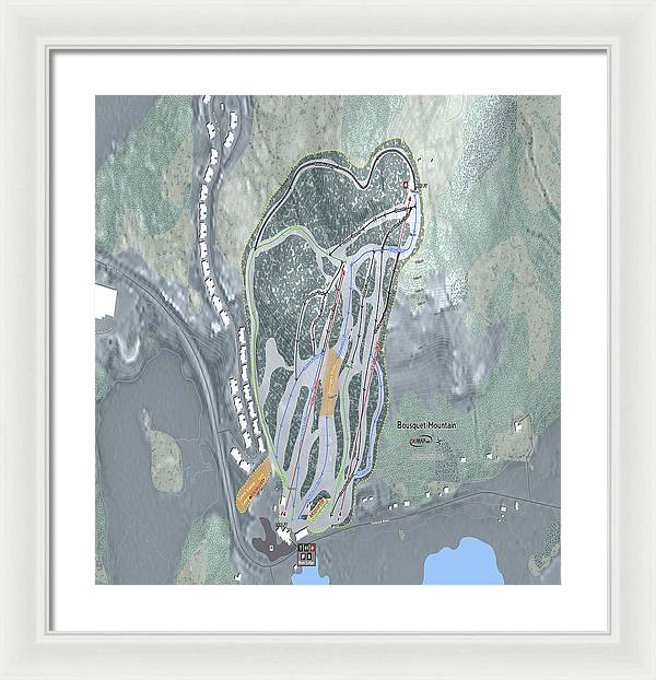 Bousquet Ski Trail Map - Framed Print - Powderaddicts