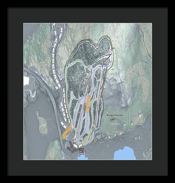 Bousquet Ski Trail Map - Framed Print - Powderaddicts