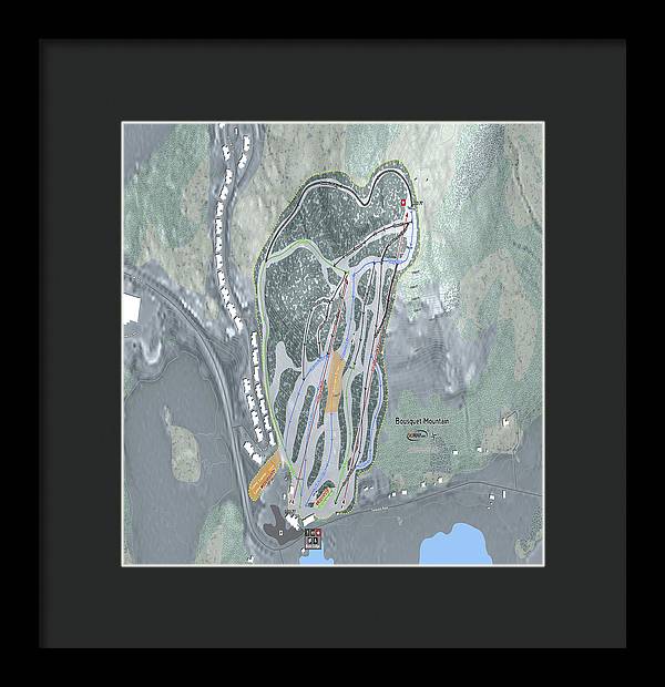 Bousquet Ski Trail Map - Framed Print - Powderaddicts