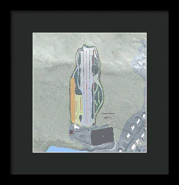 Campgaw Mountain Ski Trail Map - Framed Print - Powderaddicts