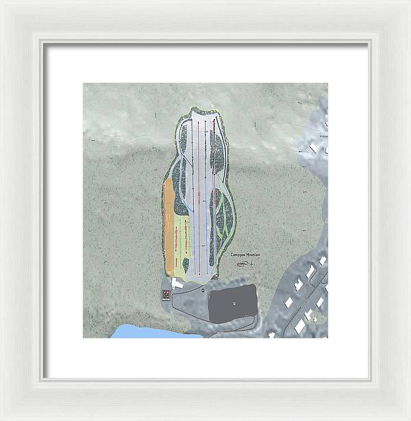 Campgaw Mountain Ski Trail Map - Framed Print - Powderaddicts