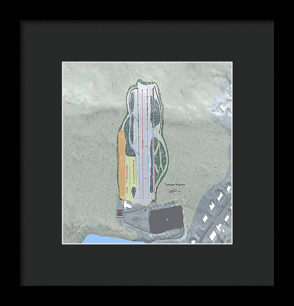 Campgaw Mountain Ski Trail Map - Framed Print - Powderaddicts