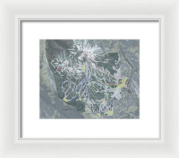 Crested Butte Ski Trail Map - Framed Print - Powderaddicts