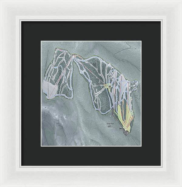 Dodge Ridge Ski Trail Map - Framed Print - Powderaddicts
