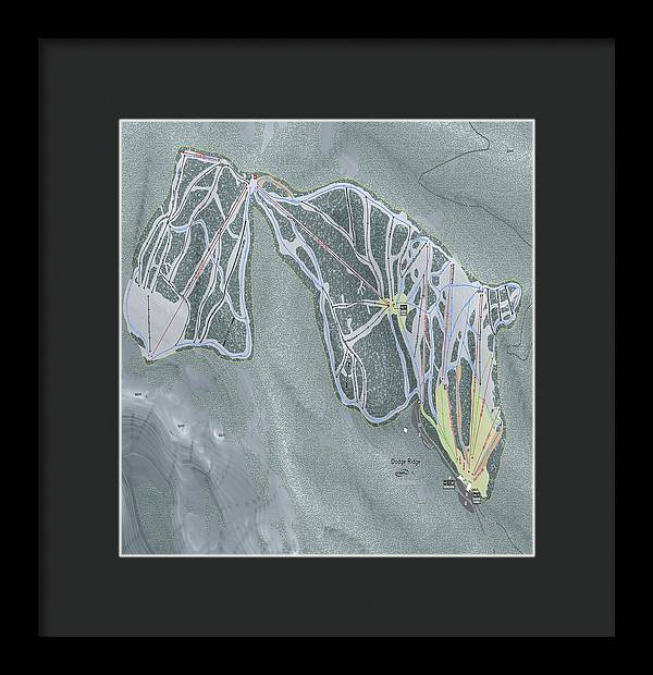 Dodge Ridge Ski Trail Map - Framed Print - Powderaddicts