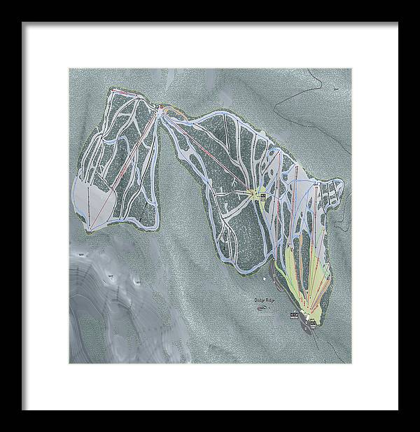 Dodge Ridge Ski Trail Map - Framed Print - Powderaddicts